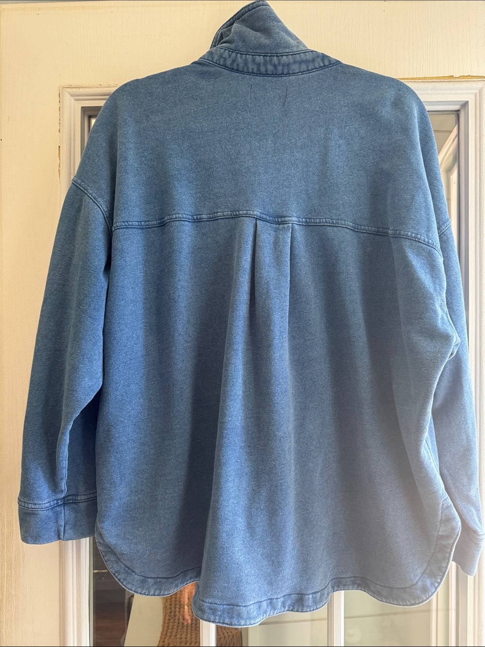 Z Supply Washed Blue Button-Down Oversized Shirt - Picture 7 of 8